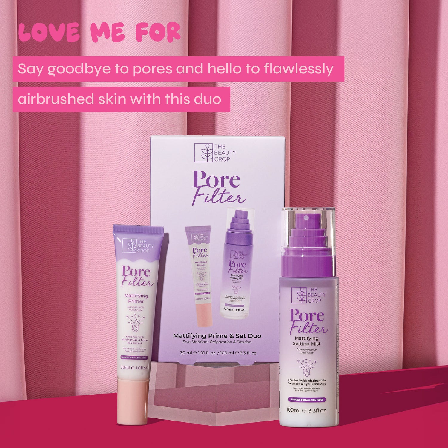 PoreFilter Mattifying Setting Spray and Pore-Blurring Primer Boxed Duo