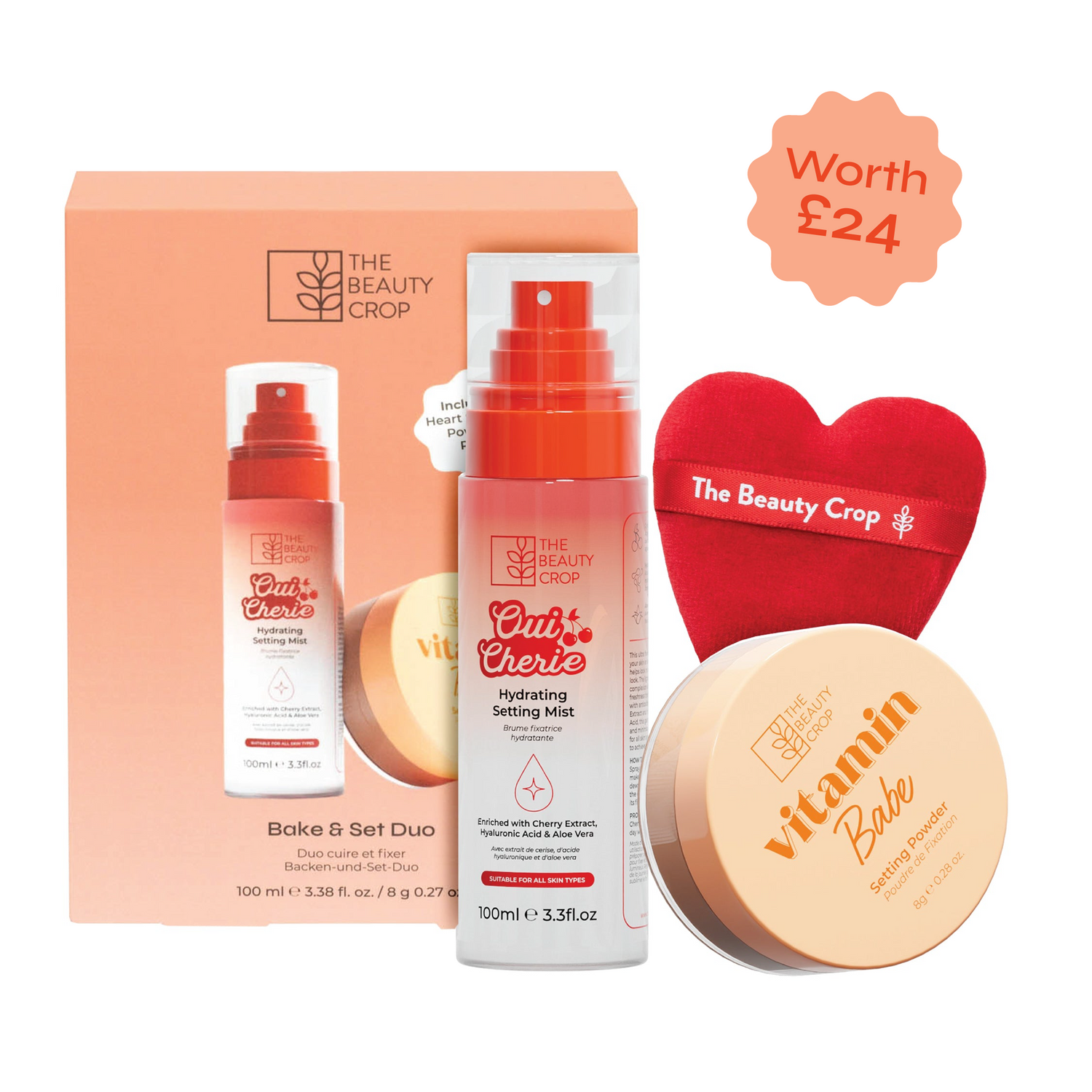 Bake & Set Duo with Oui Cherie Hydrating Setting Spray & Vitamin Babe Setting Powder