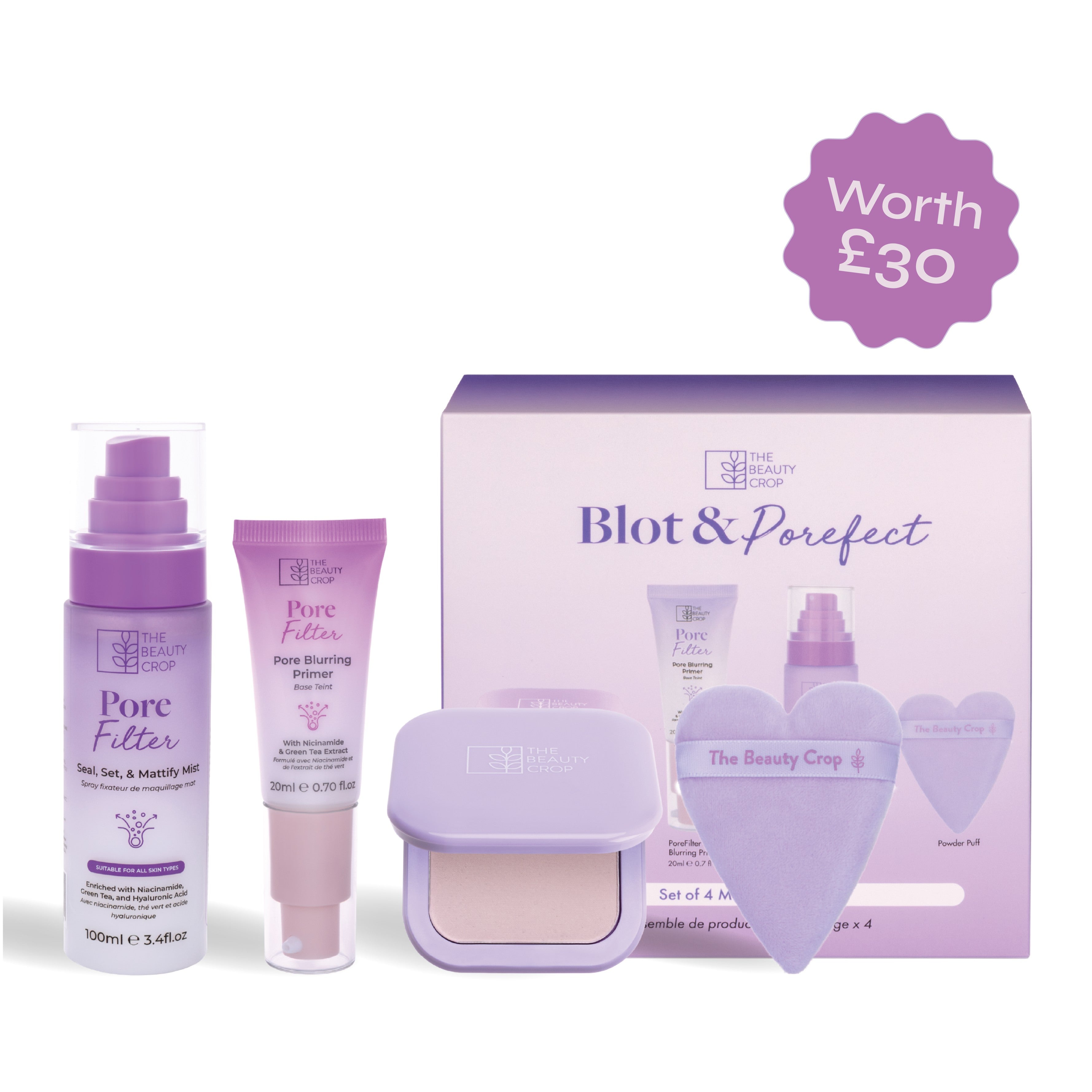 Porefilter Matte Effect Airbrushed Skin Blot & Porefect 4 Piece Set