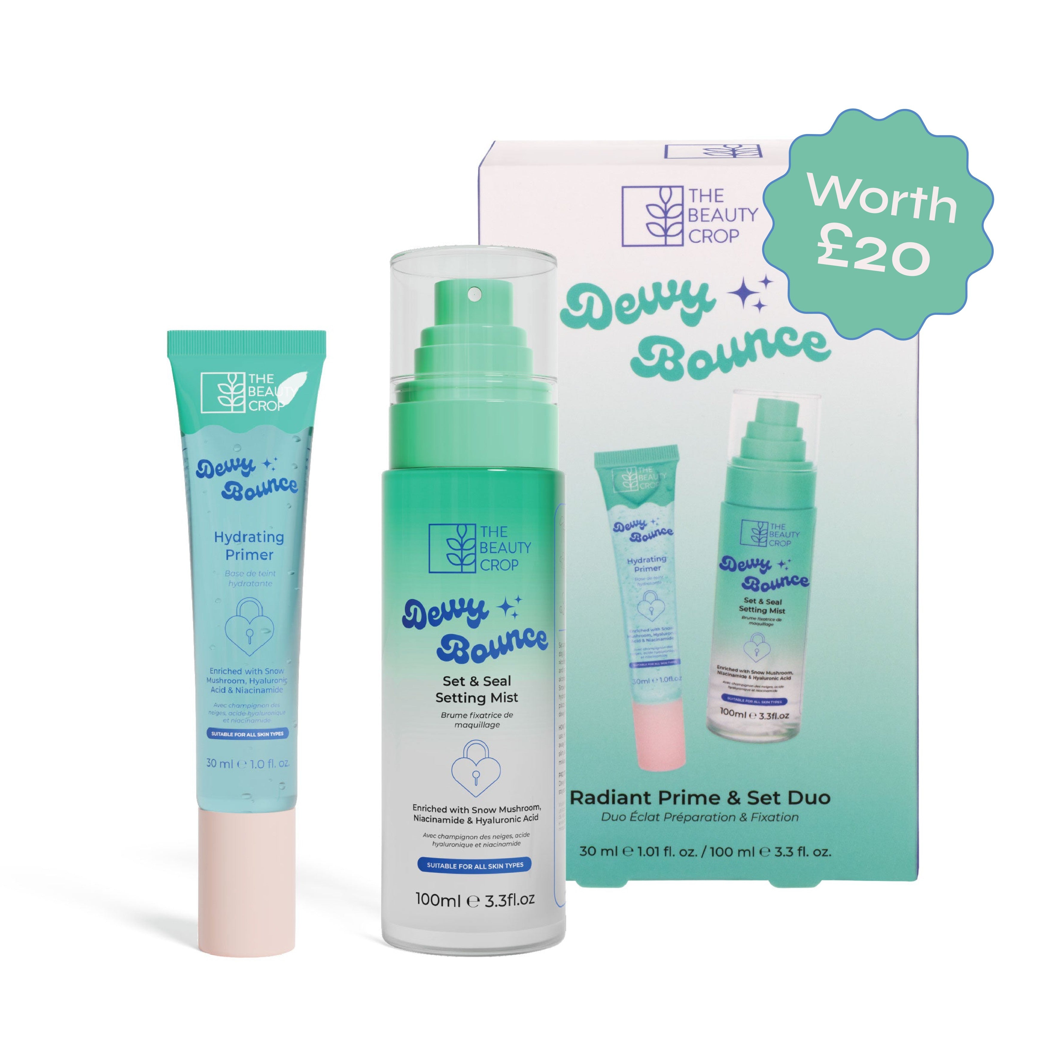 Dewy Bounce Hydrating Primer & 12 Hour Setting Mist Boxed Duo