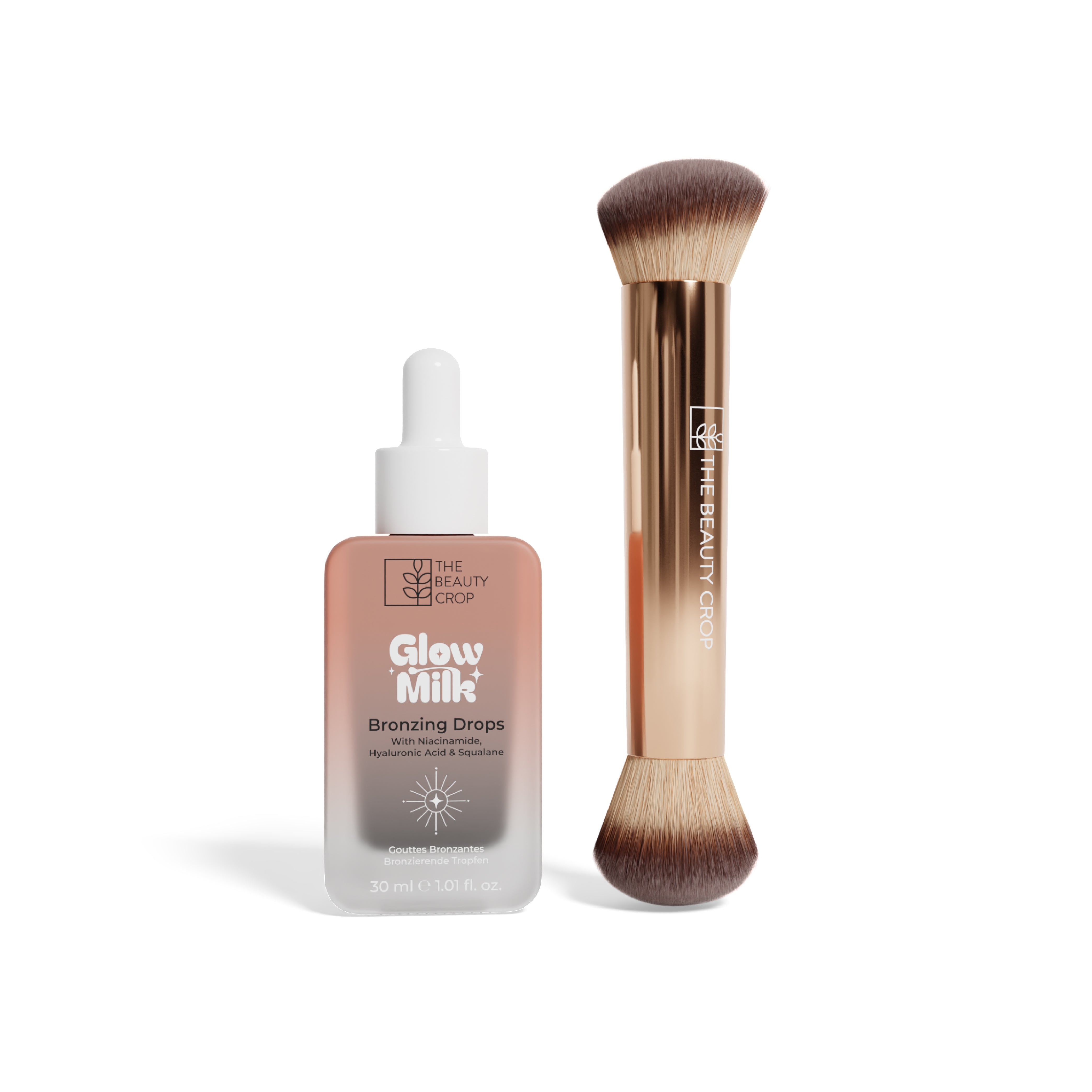 Glow Milk Bronzing Drops & Dual Complexion Brush Bundle