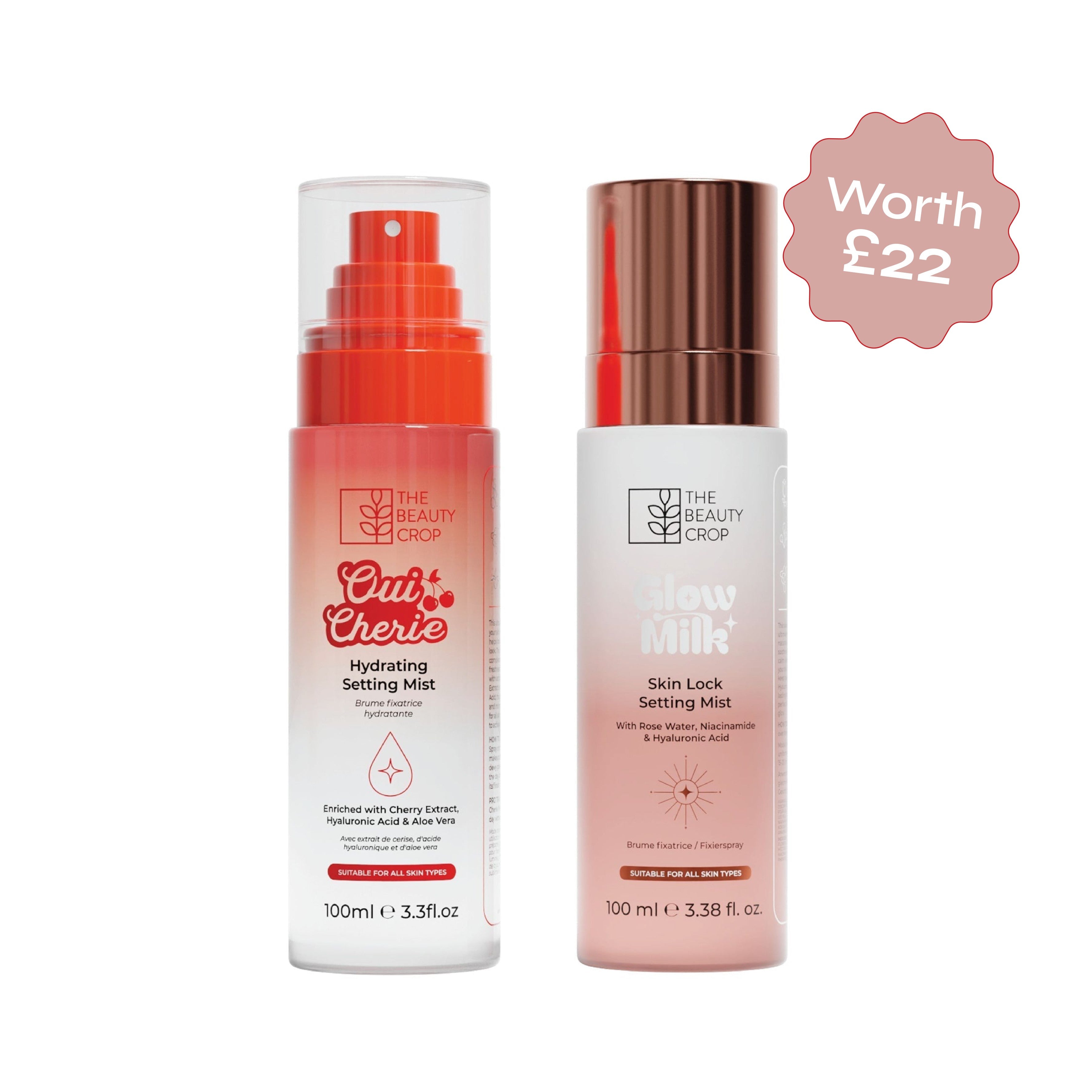 Glow Milk Skin Lock & Oui Cherie Hydrating Setting Spray Duo