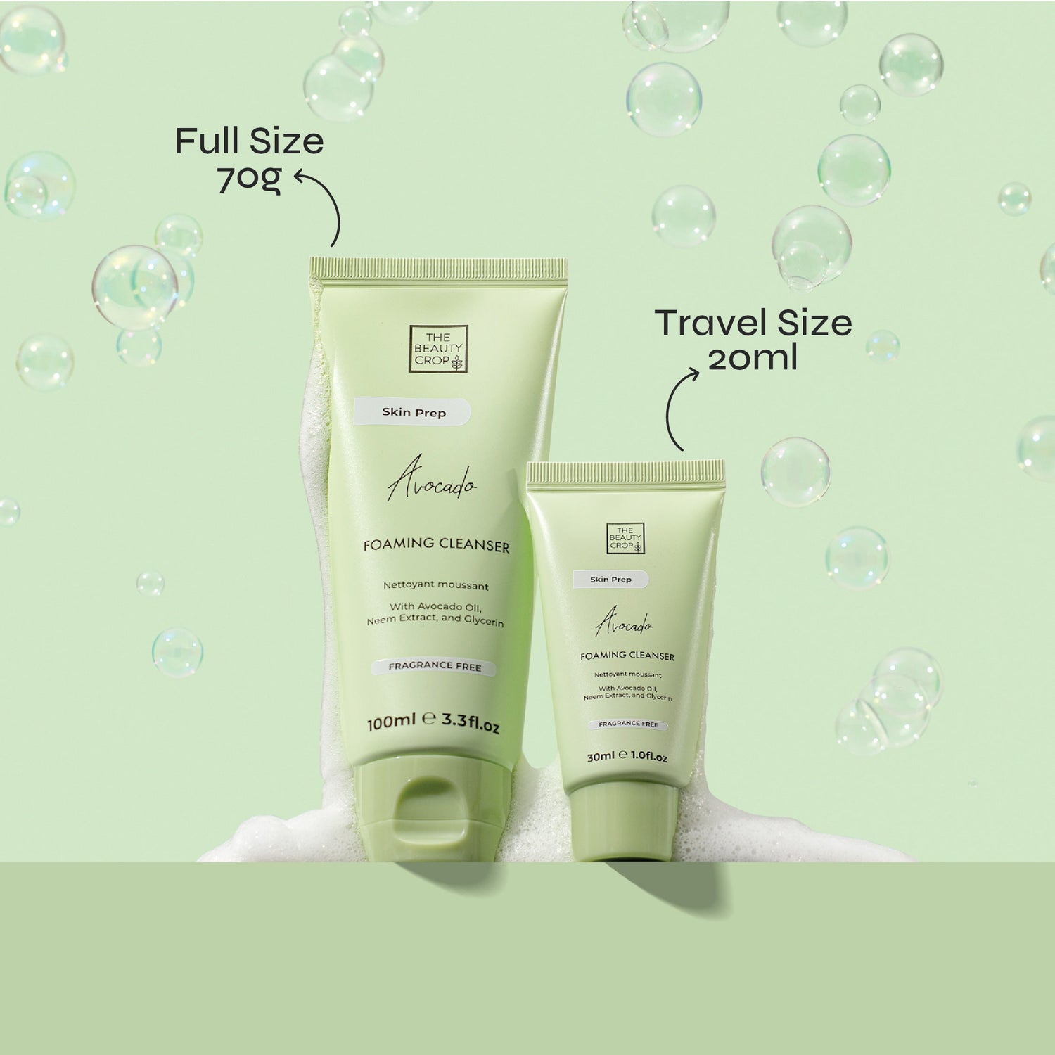Avocado Foaming Moisture Barrier Restoring & Fragrance Free Make-up Cleanser