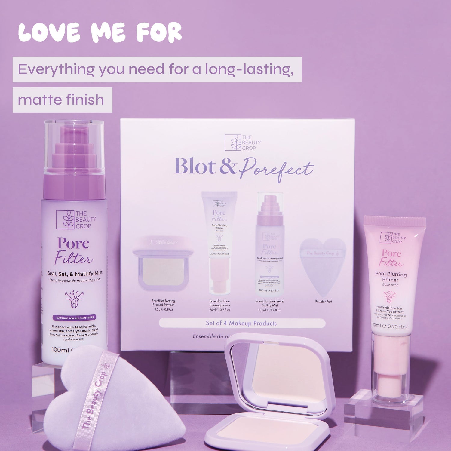 Porefilter Matte Effect Airbrushed Skin Blot & Porefect 4-Piece Set