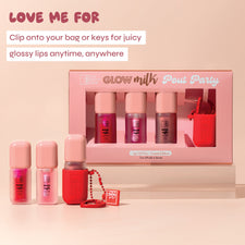 Glow Milk Lip Oil Set of 3 - Sweet Edition (with Keychain)