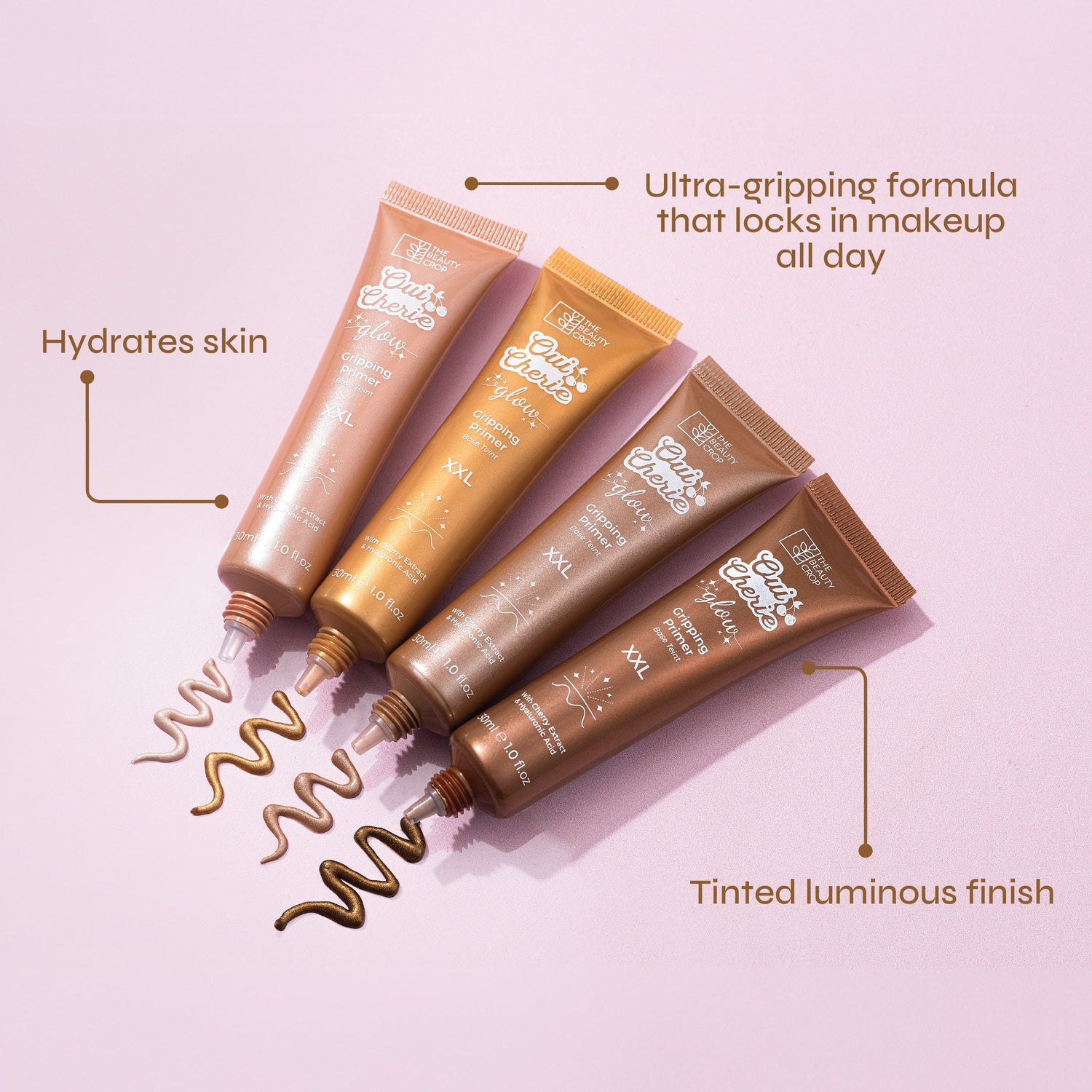 Oui Cherie Glow Tinted Gripping Primer with Hyaluronic Acid
