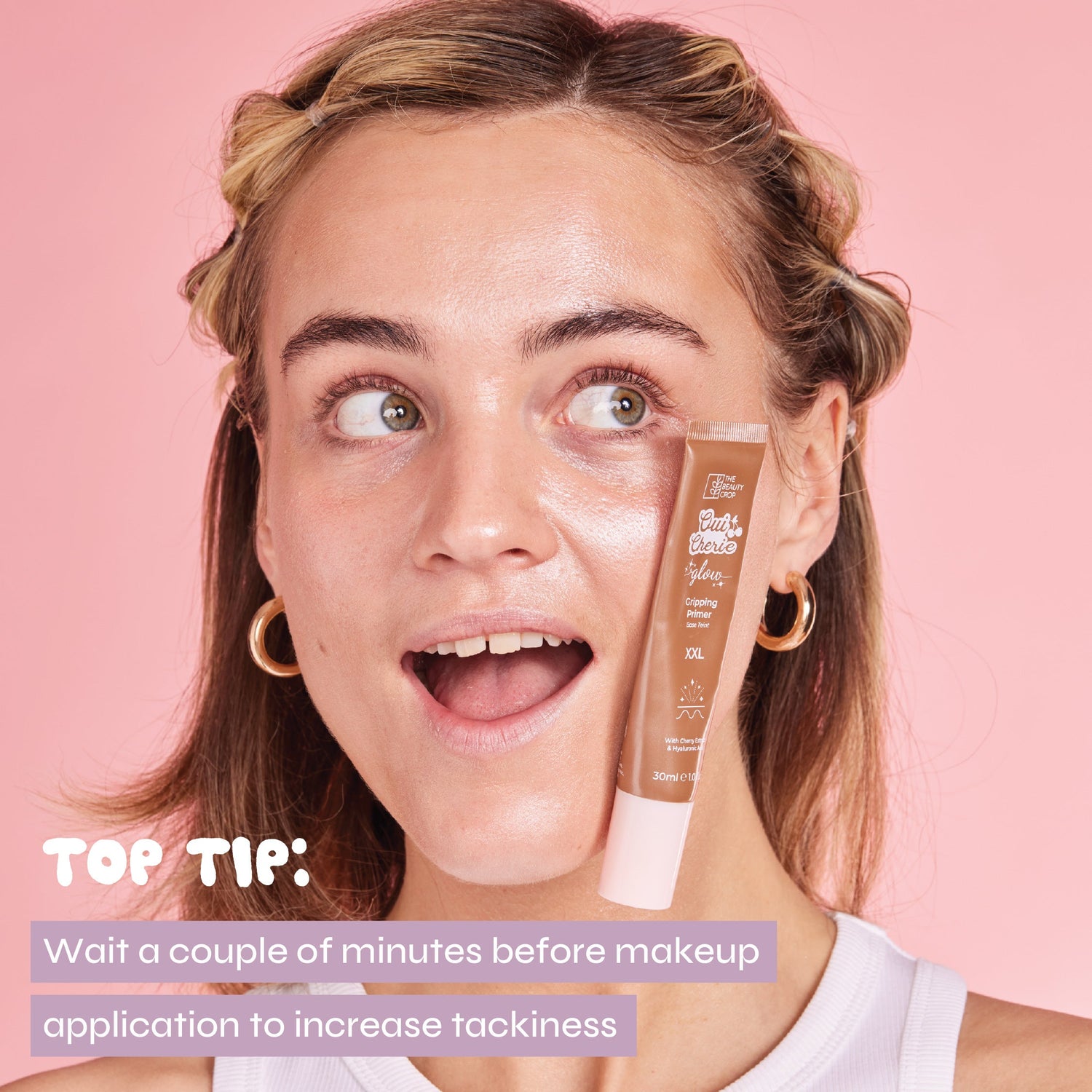 Oui Cherie Glow Tinted Gripping Primer with Hyaluronic Acid