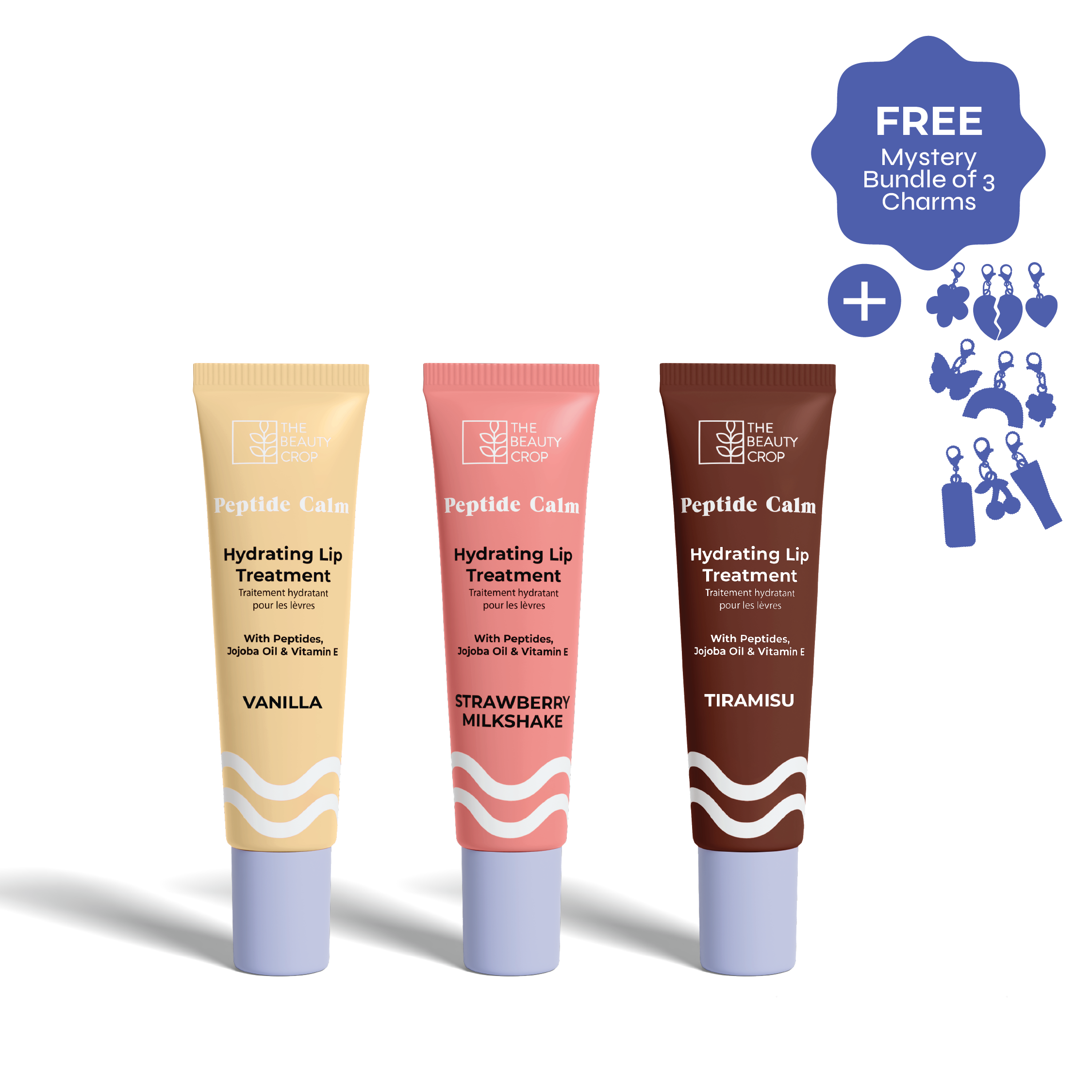 Peptide Lip Treatment Set of 3 - Pudding Edition (With Keychain)
