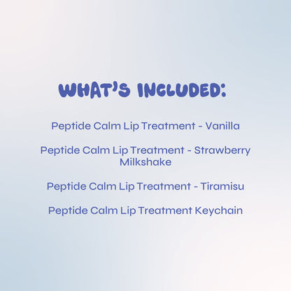 Peptide Lip Treatment Set of 3 - Pudding Edition (With Keychain)